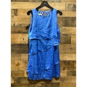 Passager Women’s Blue Tiered Sleeveless Shift Dress –Size Medium– Used